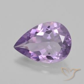 Ametista Rosa viola medio naturale da 3.76 ct, Forma a pera, VVS-VS