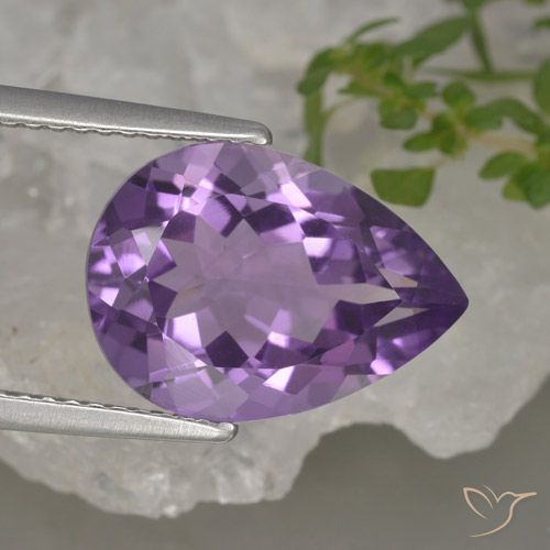 4.62ct Naturale Viola medio Ametista, Forma a pera, VVS