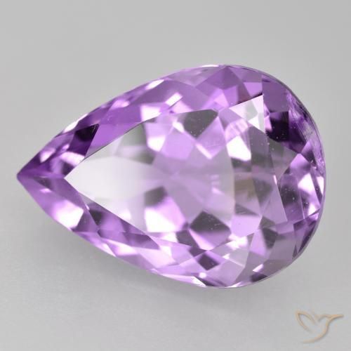 Ametista Viola violaceo intenso naturale da 4.66 ct, Forma a pera, VVS