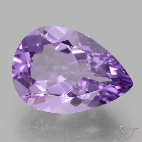 4.59ct Naturale Viola medio Ametista, Forma a pera, VVS