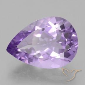 Ametista Viola medio naturale da 4.59 ct, Forma a pera, VVS