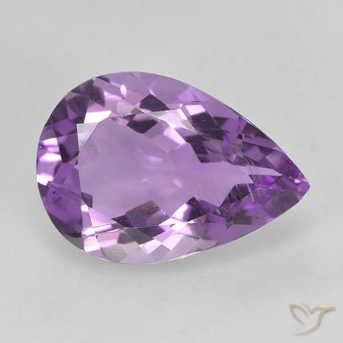 Ametista Viola medio naturale da 4.09 ct, Forma a pera, VVS-VS