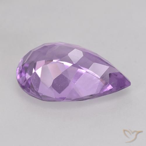 Ametista Viola medio naturale da 4.09 ct, Forma a pera, VVS-VS