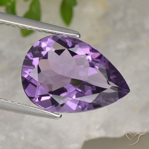 4.13ct Naturale Viola-Rosa Medio Ametista, Forma a pera, VVS