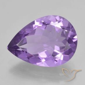 Ametista Deep Iris Violetta naturale da 4.20 ct, Forma a pera, VVS