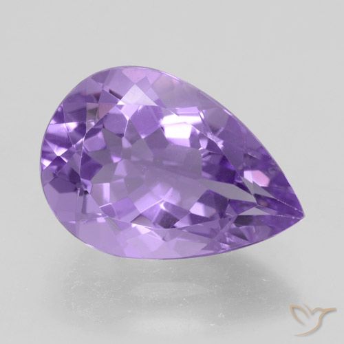 4.30ct Naturale Viola medio Ametista, Forma a pera, VVS