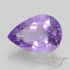 Ametista Viola medio naturale da 4.30 ct, Forma a pera, VVS
