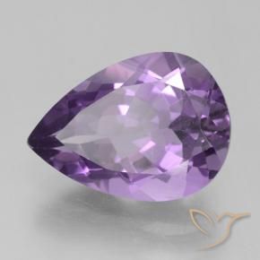Ametista Viola violaceo intenso naturale da 4.63 ct, Forma a pera, VVS