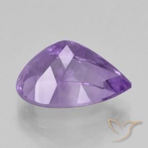 Ametista Viola medio naturale da 5.06 ct, Forma a pera, VVS