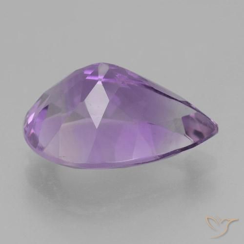 Ametista Rosa viola medio naturale da 4.63 ct, Forma a pera, VVS