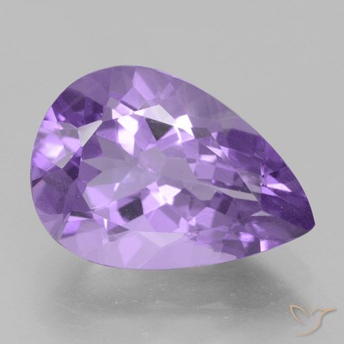 4.39ct Naturale Viola medio Ametista, Forma a pera, VVS