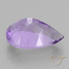 Ametista Viola medio naturale da 4.39 ct, Forma a pera, VVS