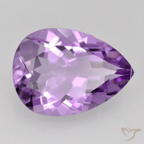 Ametista viola violaceo intenso naturale da 4,31 ct, taglio a pera, VVS