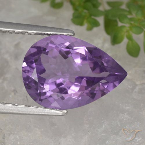 4.67ct Naturale Viola violaceo intenso Ametista, Forma a pera, VVS