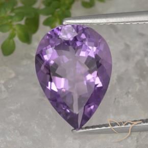 Ametista Viola violaceo intenso naturale da 4.67 ct, Forma a pera, VVS