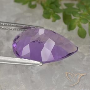 Ametista Viola violaceo intenso naturale da 4.67 ct, Forma a pera, VVS