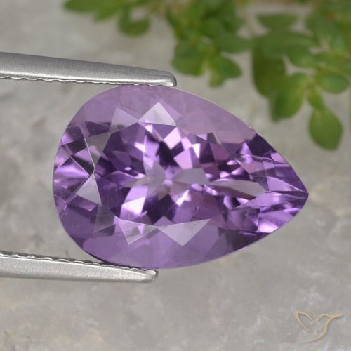 4.69ct Naturale violaceo Ametista, Forma a pera, VVS