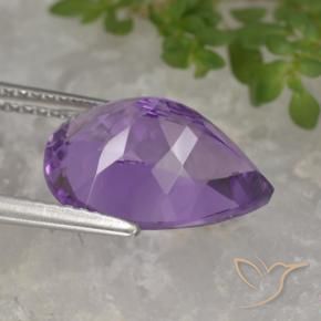 Ametista violaceo naturale da 4.69 ct, Forma a pera, VVS