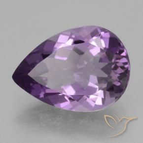 Ametista Viola medio naturale da 4.09 ct, Forma a pera, VVS