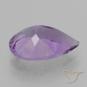 Ametista Viola medio naturale da 4.09 ct, Forma a pera, VVS