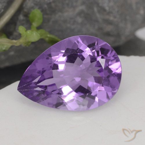 4.51ct Naturale Viola medio Ametista, Forma a pera, VVS