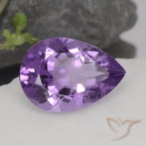 Ametista Viola medio naturale da 4.51 ct, Forma a pera, VVS