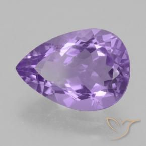 Ametista Viola medio naturale da 4.42 ct, Forma a pera, VVS