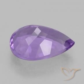 Ametista Viola medio naturale da 4.42 ct, Forma a pera, VVS