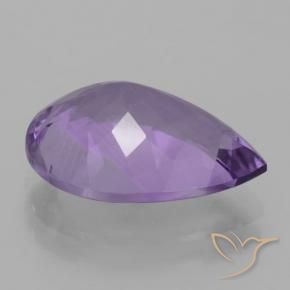 Ametista Viola chiaro naturale da 4.41 ct, Forma a pera, VVS
