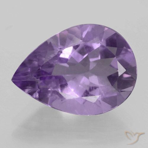 4.22ct Naturale Melanzane Viola Ametista, Forma a pera, VVS
