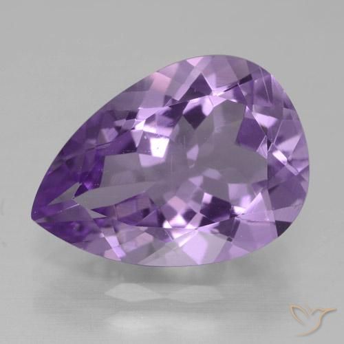 Ametista Viola scuro naturale da 4.05 ct, Forma a pera, VVS