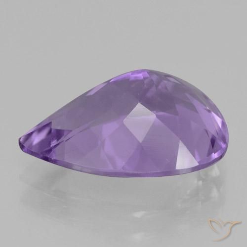 Ametista Viola scuro naturale da 4.05 ct, Forma a pera, VVS