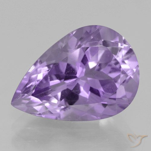 4.91ct Naturale Viola medio Ametista, Forma a pera, VVS