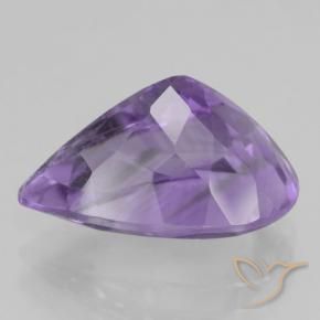 Ametista Viola medio naturale da 4.91 ct, Forma a pera, VVS