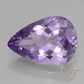 Ametista Viola scuro naturale da 3.88 ct, Forma a pera, VVS