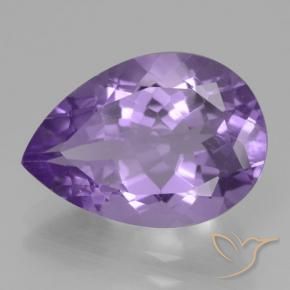Ametista Viola medio naturale da 4.64 ct, Forma a pera, VVS