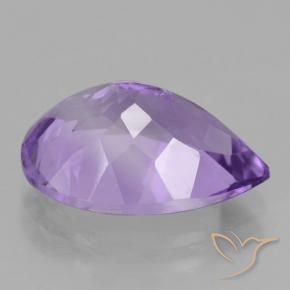 Ametista Viola medio naturale da 4.64 ct, Forma a pera, VVS