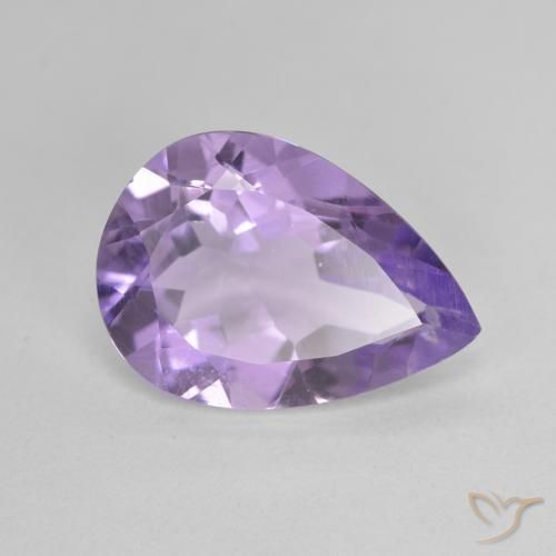 Ametista Viola medio naturale da 4.03 ct, Forma a pera, VVS