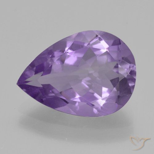 4.02ct Naturale Viola medio Ametista, Forma a pera, VVS