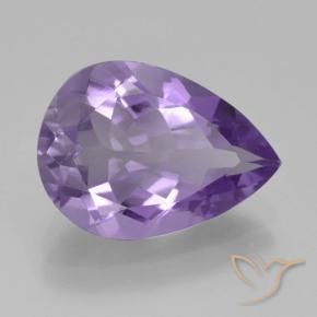 Ametista Viola medio naturale da 4.02 ct, Forma a pera, VVS