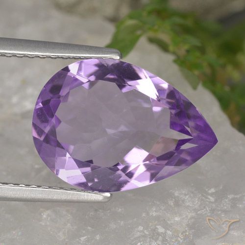 4.25ct Naturale Viola tendente al rosa Ametista, Forma a pera, VVS