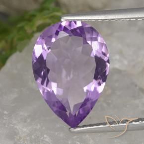 Ametista Viola tendente al rosa naturale da 4.25 ct, Forma a pera, VVS