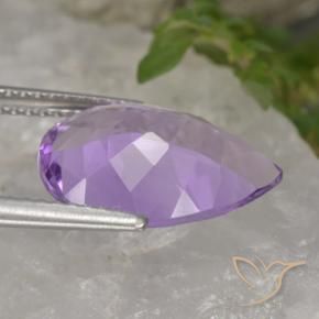 Ametista Viola tendente al rosa naturale da 4.25 ct, Forma a pera, VVS