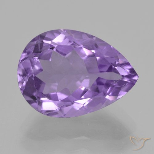 5.08ct Naturale Viola medio-chiaro Ametista, Forma a pera, VVS