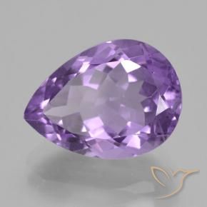 Ametista Viola medio-chiaro naturale da 5.08 ct, Forma a pera, VVS