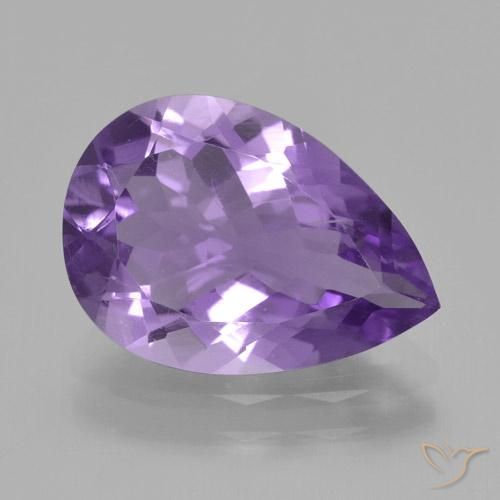 3.57ct Naturale Viola medio Ametista, Forma a pera, VS