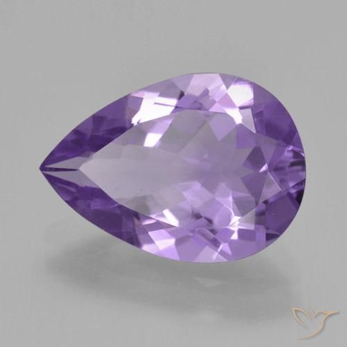 Ametista Viola medio naturale da 3.57 ct, Forma a pera, VS