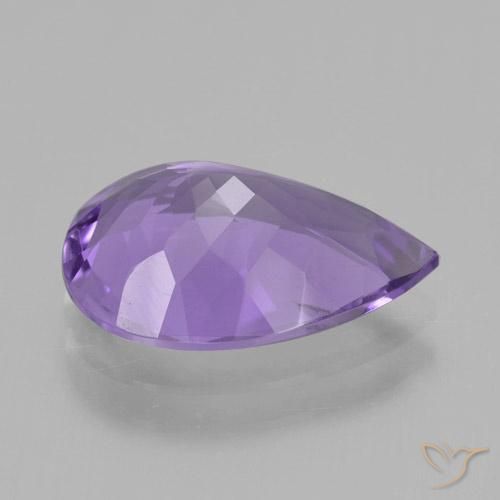 Ametista Viola medio naturale da 3.57 ct, Forma a pera, VS