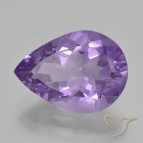 Ametista Viola medio naturale da 4.79 ct, Forma a pera, VVS