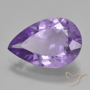 Ametista Viola medio naturale da 4.27 ct, Forma a pera, VVS